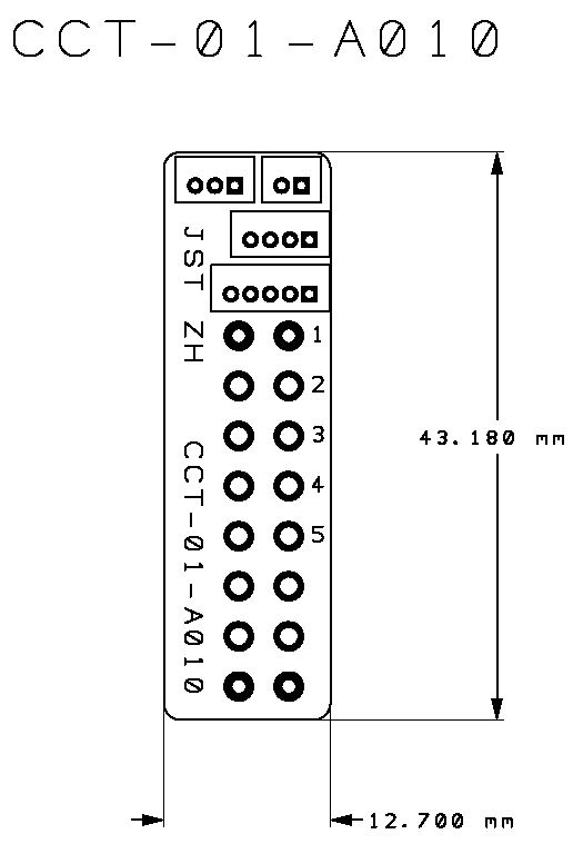 Dimension size for CCT-01-A010 JST header
